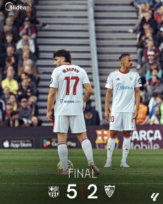 开云体育app-2-5不敌巴萨，塞维利亚已连续52场西甲客战西超三强未能取胜